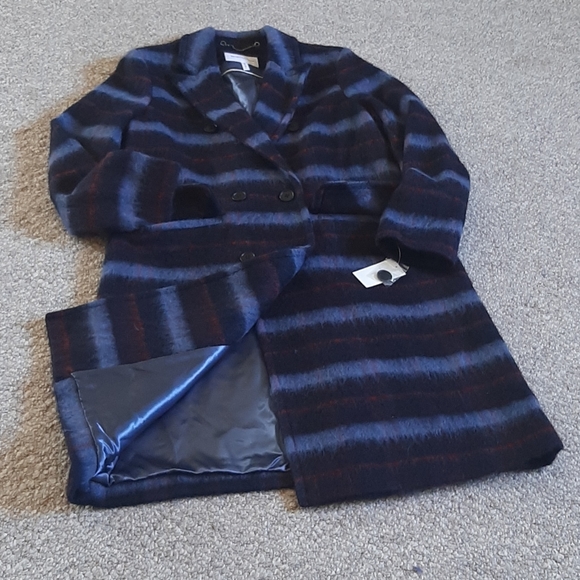 New BCBGeneration Wool Plaid Long Coat. - Picture 9 of 15